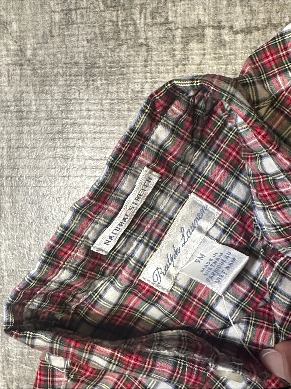 Ralph Lauren Red and White Plaid Button-Down Shirt for Kids